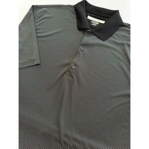 GREG NORMAN Play Dry Golf Shirt Polo -‎ Size L - Black Gray Stripe